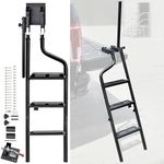 KEWISAUTO Foldable Pickup Truck Tailgate Ladder with Grab Handle, 45" Heavy Duty Universal Folding Tailgate Step Ladder with Handrail for Ford F250, Dodge RAM 2500 etc. Pickup Truck Accessories