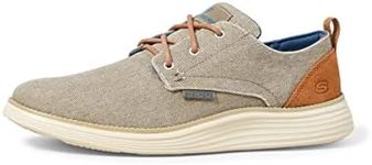 Skechers Men's Status 2.0 Pexton Boat Shoes, Grey Taupe Canvas Tpe, 9.5 UK