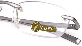 LUFF Rimless Reading Glasses Ultra Light Metal Frame Readers for Men and Women with Spring Hinge(1.5X)