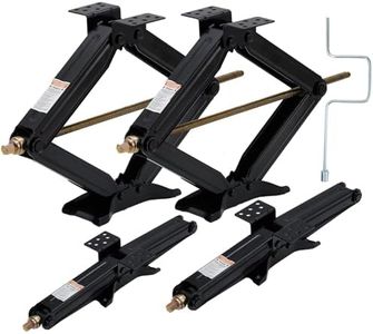 24" RV Scissor Jacks (4-Pack), 7500LB Capacity Heavy Duty Leveling Jacks for Travel Trailers & Campers, Powder Coated Steel Stabilizer Jacks with Crank Handle, 4" to 24" Adjustable Height
