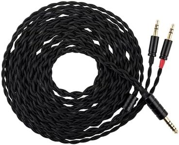 Linsoul Tripowin Nova Monitor Headphone Cable, Over-Ear Headphone Wire, 4-Strand Silver Foil/OCC Hybrid Upgrade Cable, 2M, Dual 3.5mm to 4.4mm/3.5mm/XLR Plug, for Musicians Audiophiles (4.4mm, Black)