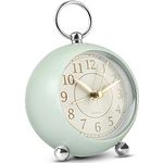 Neucox Silent Bedside Clocks Battery Operated Non Ticking Desk Clock Analogue Alarm Clock Bedroom Retro Alarm Clock Simple Loud Vintage Alarm Clocks with Light Large Display for Heavy Sleepers Office