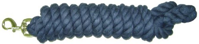 Hamilton Cotton Lead with Brass-Plated Bolt Snap, Navy Blue, 3/4" Thick x 10' Long