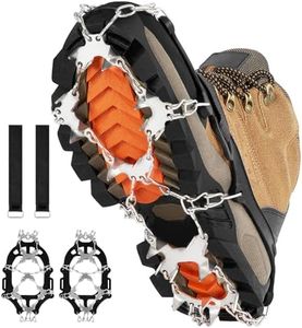 Crampons for Shoes with 28 Stainless Steel Spikes, Anti Slip Crampons for Hiking Boots Women Men, Ice Cleats Traction Snow Grips for Hiking Jogging Fishing Walking Climbing Mountaineering