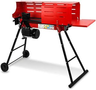 EBERTH Fendeur de buche fendeuse a bois electrique 2200W, hydraulique puissance de fendage de 7t, écran protection, 4 pieds, longueur buche max. 52cm et diamètre 25cm, 2 roues, 230V, horizontale