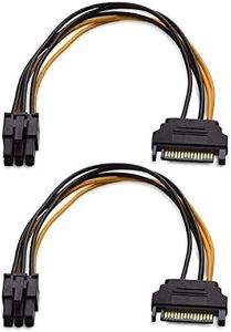 Cable Matters Lot de 2 câble d'alimentation 6 broches SATA (SATA vers PCIe 6 broches/cable alimentation sata 6 broches) - 20 cm