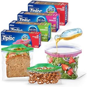 Ziploc Food Storage and Sandwich Bags Variety Pack, Stay Open Design with Stand-Up Bottom, Easy to Fill, 166 Bags Total