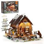 Funwhole Hunting-Cabin Lighting Building-Bricks Set - Retro Hunting Cabin LED Light Construction Building Model Set 2036 Pcs for Adults and Teen