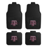 Fanmats Texas A&M University Aggies Set of 4 Car Mats for Cars, SUV, Pickups - All Weather Protection, Deep Reservoir Design, Universal Fit - 3D NCAA Team Logo - 29”x17” Front - 14”x 17” Rear Mat