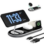 LOOWARTS 3 in 1 Induction Charger, Qi2 Magsafe18W Charger, Wireless Charger Compatible with iPhone 16 15 14 13 12Pro Pro Max Plus Mini, Apple Watch, Airpods, Samsung Google Pixel Xiaomi etc