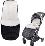 Xifamniy Universal Baby Thicken Stroller Footmuff Bunting Sleeping Bag to Protect Baby from Winter Cold Weather in Pushchair, Pram(Black-Lamb Fleece)