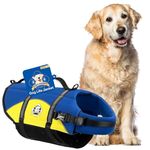 Paws Aboard Dog Life Jacket - Keep Your Canine Safe with a Neoprene Life Vest for Swimming and Boating, Color and Design to Choose - Blue and Yellow, Large