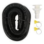 Sealproof Bilge Pump Hose, Marine Bilge Pump Plumbing Kit with Hose Clamps Thru Hull Hose Pipe for Bilge Pump for Boats Yachts RVs(1-1/8 inch black 29mm)