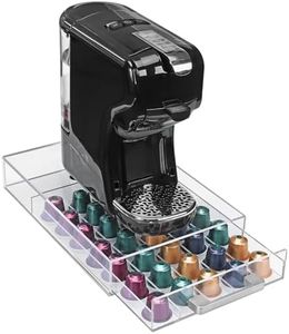 Navaris Acrylic Coffee Pod Holder - Transparent Coffee Capsule Storage - Easy-to-Use Coffee Pods Organiser, Machine Stand & Space Saver - Coffee Station Pod Holders - An Ideal Gift