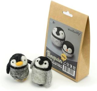Woolbuddy Needle Felting Kit for Beginners Adults, Penguin Sea Animal Project, Includes Supplies, Two Needles, and Clear Instructions for Creative Crafts