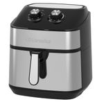 EMtronics EMAFS9S Family Size Air Fryer 9 Litre for Oil Free & Low Fat Healthy Cooking, 60-Minute Timer - Stainless Steel