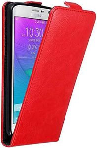 Cadorabo Case Works with Samsung Galaxy Note Edge in Apple RED - Flip Style Case with Magnetic Closure - Wallet Etui Cover Pouch PU Leather Flip