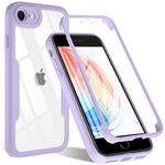 OWKEY iPhone SE 2020 Case, iPhone SE 2022/8/7 Case, 360° Full Body Heavy Duty Cover With Built-In Screen Protector, Shockproof Protective Phone Cover for iPhone SE/8/7 3rd 2nd Gen 4.7” (Purple)