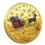 Merry Christmas Santa Claus Commemorative Collection Present Coin (Gold)