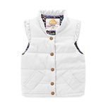 Mud Kingdom Little Girls Vest Outerwear Lightweight Cute Floral White 5 Years