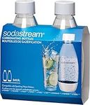 SodaStream 16.9 Oz / 0.5 Liter White Carbonating Bottles 2-Pack for Source & Genesis Soda Makers - Lasts Up to 3 Years!