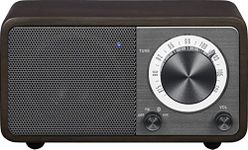 Sangean WR-7DK Cabinet Mini Bluetooth Speaker with FM Radio Tuner and Aux-in Dark Cherry/Wood