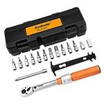 1/4 inch Bike Torque Wrench Set,Bicycle Maintenance Kit for Road & Mountain Bikes with 1/4" Adapter,Extensions Bar,3/8" Conversion Head,Chain Checker and Storage Case(20-220 in.lb/2-24Nm)