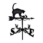 Fenteer Classic European weathervane Scene Garden Stake Weather Vane Wind Direction Indicator, Cat and Rat, 35x75cm