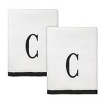 Avanti Linens - Hand Towel, Soft & Absorbent Cotton, Embroidered Bathroom Essentials (Monogram Collection, C)