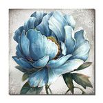 YAYNICE Blue Flower Canvas Wall Art Vintage Flower Blossoming Picture Print Wall Painting Modern Artwork Wall Décor for Bedroom Living Room Bathroom Office
