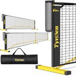 Portable Pickleball Net, TYRSEN 22 FT Regulation Size & 11 FT Half Court Size Pickle Ball Net with Ball Holder, 2-in-1 Pickleball Net with Carry Bag for Indoor Garages Outdoor Driveway