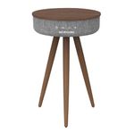 Sevenaire Saturn 360 Degree Surround Sound and Deep Bass Bluetooth Speaker Home Theatre with Wireless Charging Modern and Functional Coffee Bed Side Smart Table (Dark Walnut)