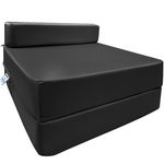 iSTYLE MODE BETTER HOME CHOICE Fold Out Single Z Bed Futon Sofa Chair | Comfortable Fold Out Sofa Mattress | Ergonomically Designed for Guests | Lightweight & Stylish (Black)