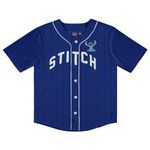 Disney Boys Lilo and Stitch Baseball Jersey - Boys Classic Lilo and Stitch Mesh Button Down Jersey Lilo and Stitch Shirt, Blue, XL