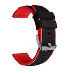 22MM Smart nik/Dual tone Watch Belt Compatible for SAMSUNG GEAR S3 CLASSIC/FRONTIER/LIVE/2 R380/NEO R381/GEAR 2 LIVE R382/GALAXY WATCH 46MM/GALAXY WATCH 3 45MM Watch Belt. (RED | BLK, DUAL TONE)