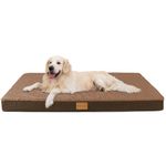 Patas Lague Orthopedic XXL Dog Bed for Extra Large Dogs 122x76cm, Egg Crate Foam Big Large Dog Beds with Removable Washable Cover,Waterproof Pet Bed Mat, Brown