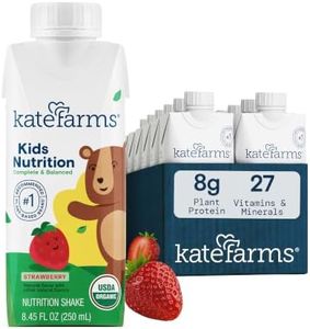 KATE FARMS Organic Kids Nutrition Strawberry Shake, 8g Protein, 27 Vitamins and Minerals, Meal Replacement, Gluten Free, Non-GMO, 8.45 oz (12 Pack)