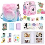 WOGOZAN Case for Fujifilm instax Mini 12 Instant Film Camera Accessories Kit Bundle with Protective Bag Photo Album Color Filters Photo Album & Frames DIY Sticker （Blue Pink Watercolor）