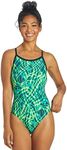 Sporti Serene Thin Strap Athletic One Piece Swimsuits - Women's Comfortable and Durable Swimwear for Lap Swimming - Green - 30