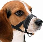 Dog Muzzle Soft Nylon Anti Barking Training Pet Mouth Mask Harness for Small Large Dogs Prevent from Biting, Adjustable Loop (Black, M)