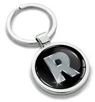 Biomar Labs® 3D Metal Alphabet A-Z Personalised Initials Keyring Keychain Silver Men Women Gift Letter R, KK 18