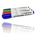 REQUISITE NEEDS White Board Marker Pens Fine Tip Low Odour Vivi Colour Dry Erase Marker Pens for School Office Home (Pack of 4)