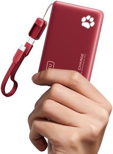 INIU 45W Fast Charging Portable Charger, 40% Smaller 10000mAh with Detachable Cable, Flight-Safe Travel Power Bank, USB C External Phone Battery Pack for Long Flight, Vacation, Cruise, Teens, Red