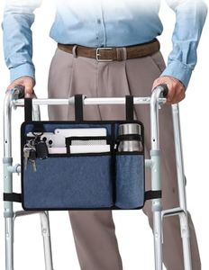 supregear Walker Bag with Cup Holder, Water-Resistant Wheelchair Pouch Folding Walker Accessory Basket for Wheelchairs, Rollators, Scooters, Blue