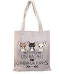 PLITI Chihuahua Tote Bags For Women Chihuahua Lover Gift Chihuahua Mom Canvas Shoulder Bag Chihuahua Puppies Dog Lover Gift(Chihuahua puppy TGU)