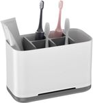 Boniry Toothbrush Holders for Bathroom - Durable and Sturdy Brush Holder, Multipurpose Brush Holder for Bathroom Wall - Perfect for Home Use (Black & White)