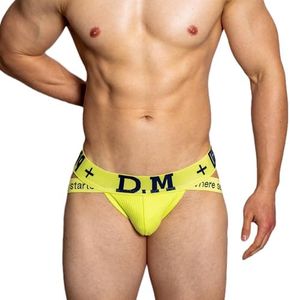 Men's Underwear Jockstrap Briefs (M, Yellow)