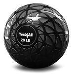 Yes4All TDH7 Slam Balls 4.5 – 18.1kg/Slam Medicine Ball Version/Sand-Filled No-Bounce Exercise Ball, Suitable for Crossfit Workout and Strength Training (Black) – 9kg, Dynamic Black