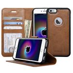Navor Auto Align Detachable Magnetic Wallet Case Compatible for iPhone 6 / 6s [RFID Theft Protection] JOOT-1L Series - Brown (IP61LBR)