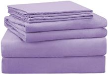 BALAJI EXPORT 100% Egyptian Cotton 800 Thread Count Sateen Finish Striped Luxuries Hotel Quality, 3 Piece Flat Bed Sheets (1 Flat Bedsheet and 2 Pillowcase) King Size Lavender Solid